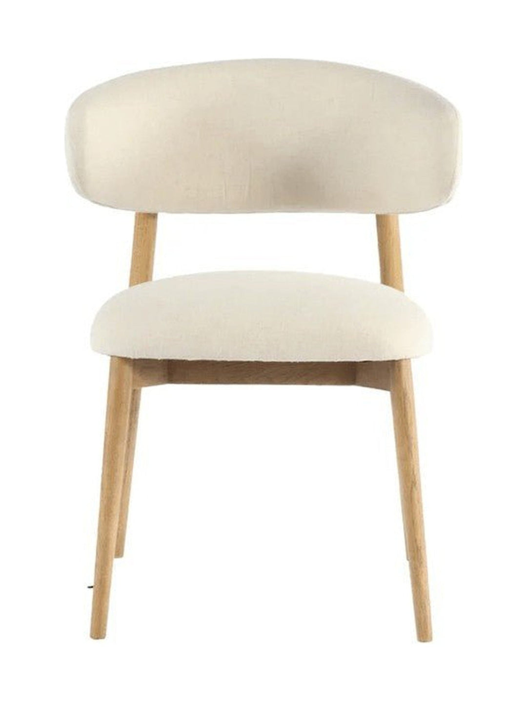 Milo Dining Chair in Savile Flax - curved leather dining chair - Whats New Furniture Portland OR