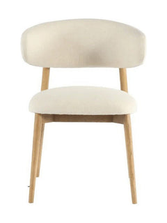 Milo Dining Chair in Savile Flax - curved leather dining chair - Whats New Furniture Portland OR