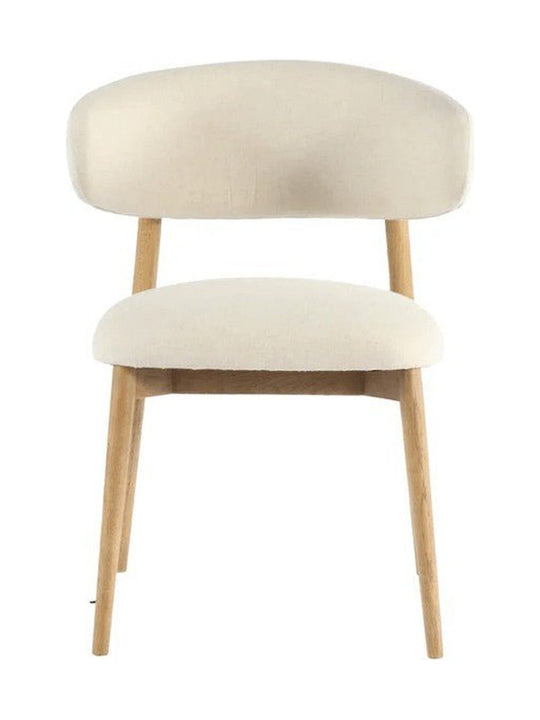 Milo Dining Chair in Savile Flax - curved leather dining chair - Whats New Furniture Portland OR
