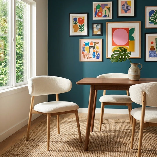 Milo Dining Chair styled in a bright Portland mid-century modern dining room - Whats New Furniture