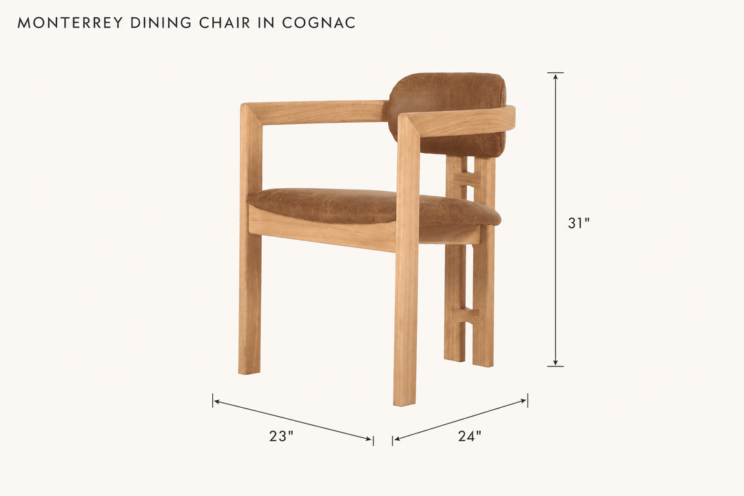 Monterrey Dining Chair in Cognac dimensions - What&