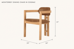 Monterrey Dining Chair in Cognac dimensions - What&