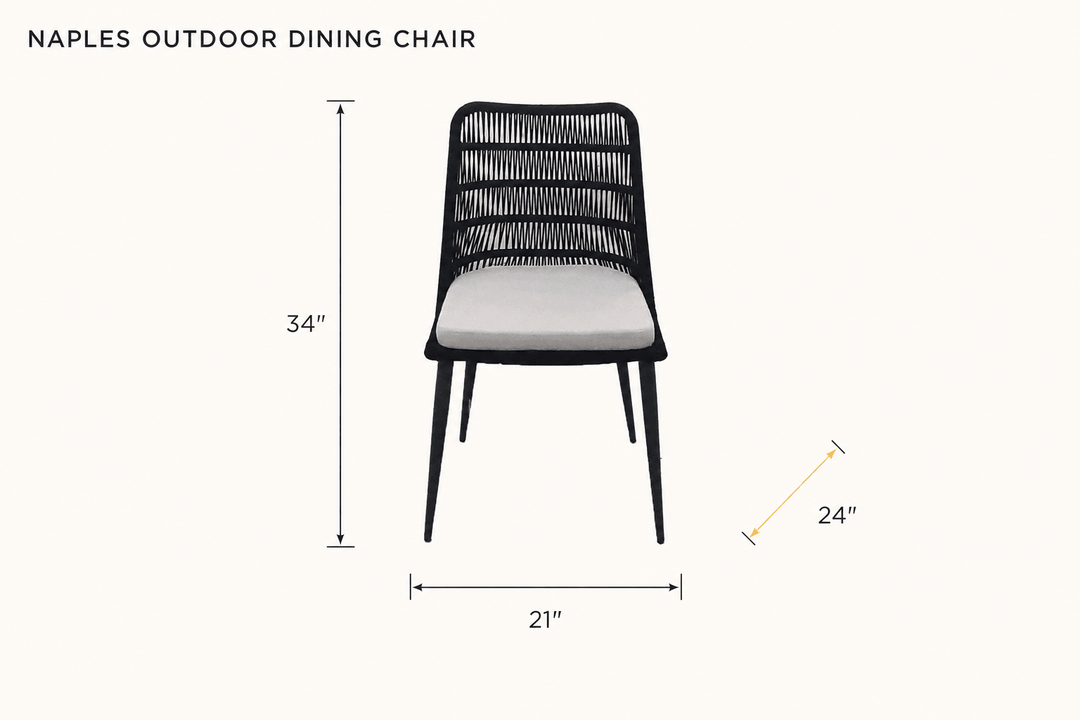 Naples Outdoor Dining Chair dimensions - What&