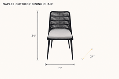 Naples Outdoor Dining Chair dimensions - What&