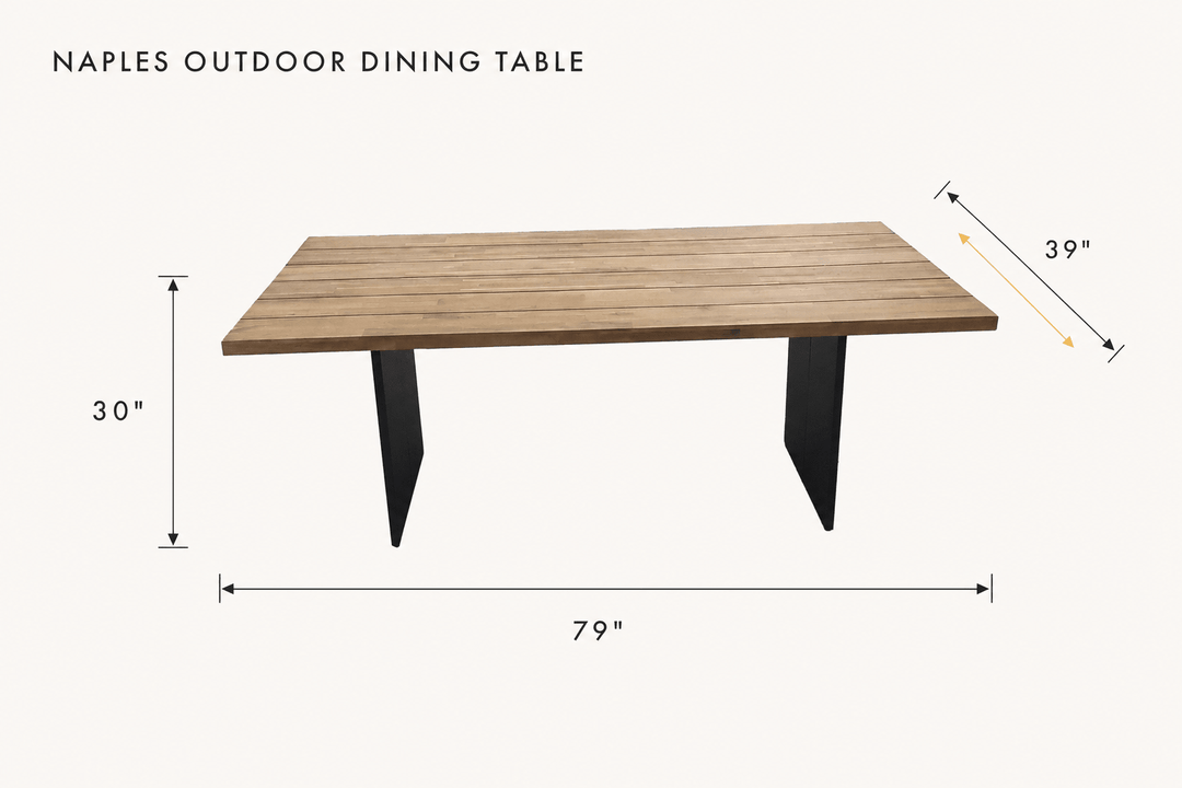 Naples Outdoor Dining Table dimensions - What&