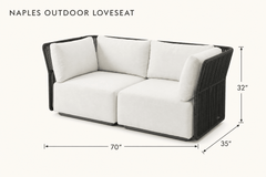 Naples Outdoor Loveseat dimensions - What&