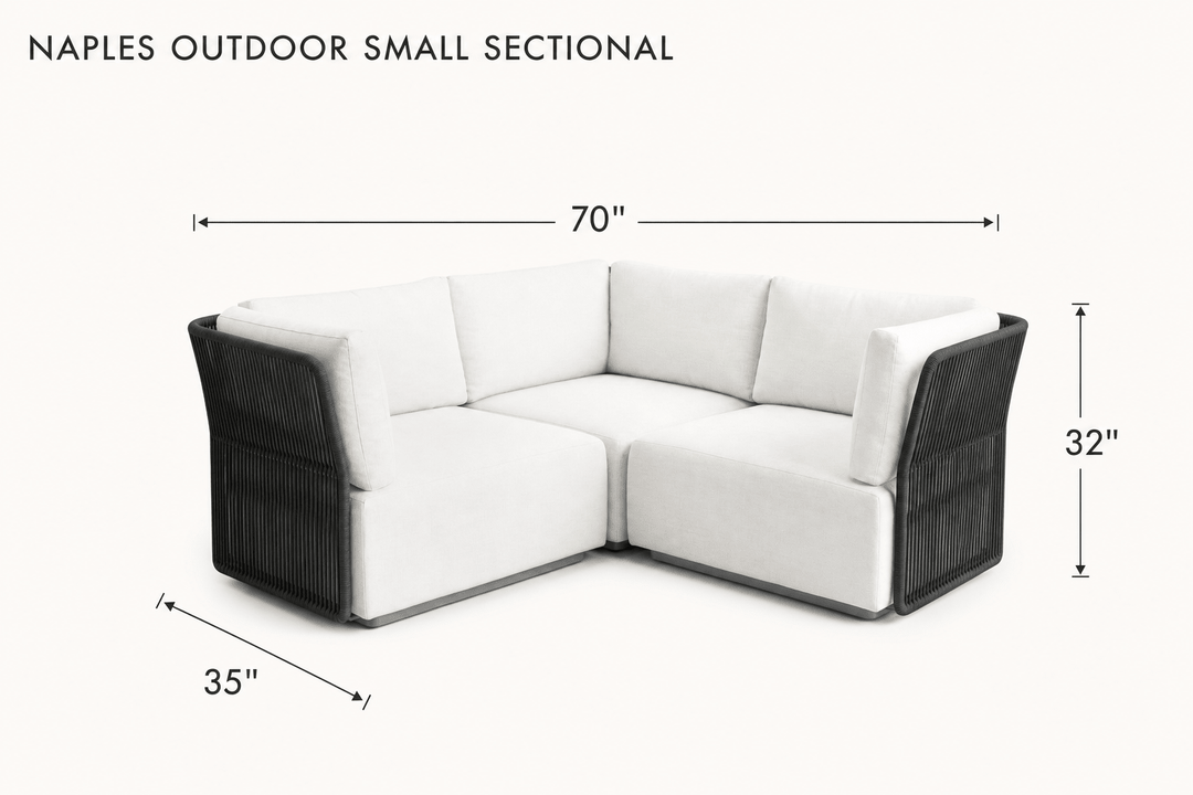Naples Outdoor Small Sectional dimensions - What&
