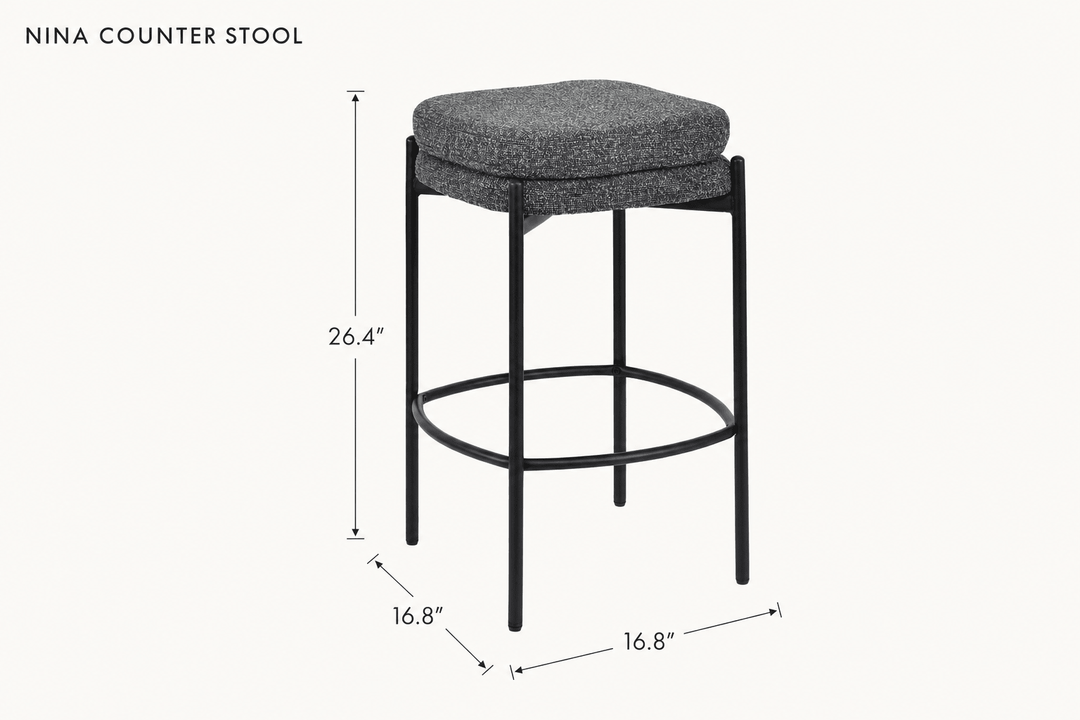 Nina Counter Stool in Chunky Grey dimensions - What&