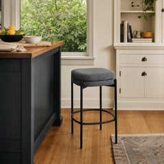 Nina Counter Stool in Chunky Grey styled in Portland Irvington foursquare with original built-ins kitchen - Whats New Furniture