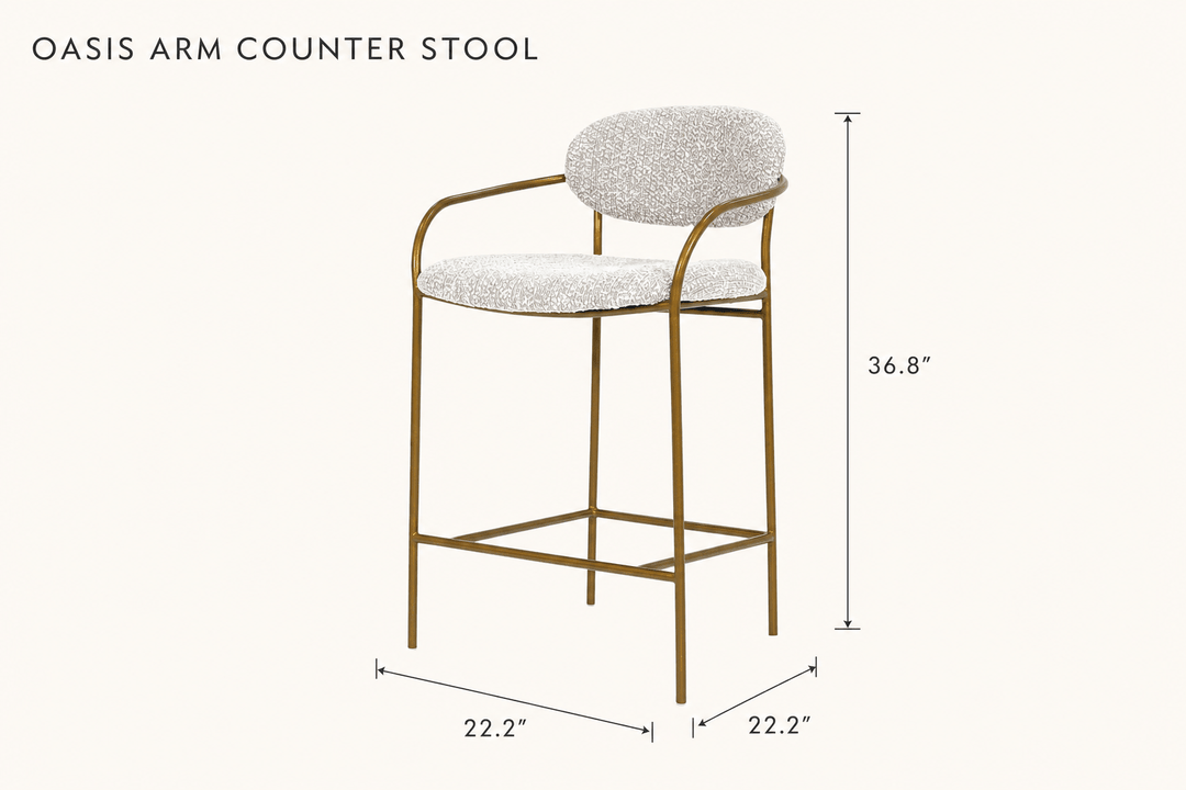 Oasis Arm Counter Stool dimensions - What&