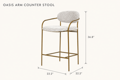 Oasis Arm Counter Stool dimensions - What&