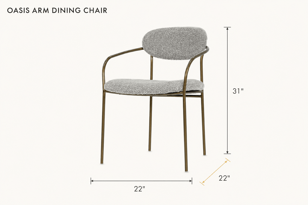 Oasis Arm Dining Chair dimensions - What&