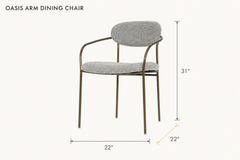 Oasis Arm Dining Chair dimensions - What&
