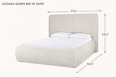 Oceana Queen Bed in Taupe dimensions - What&