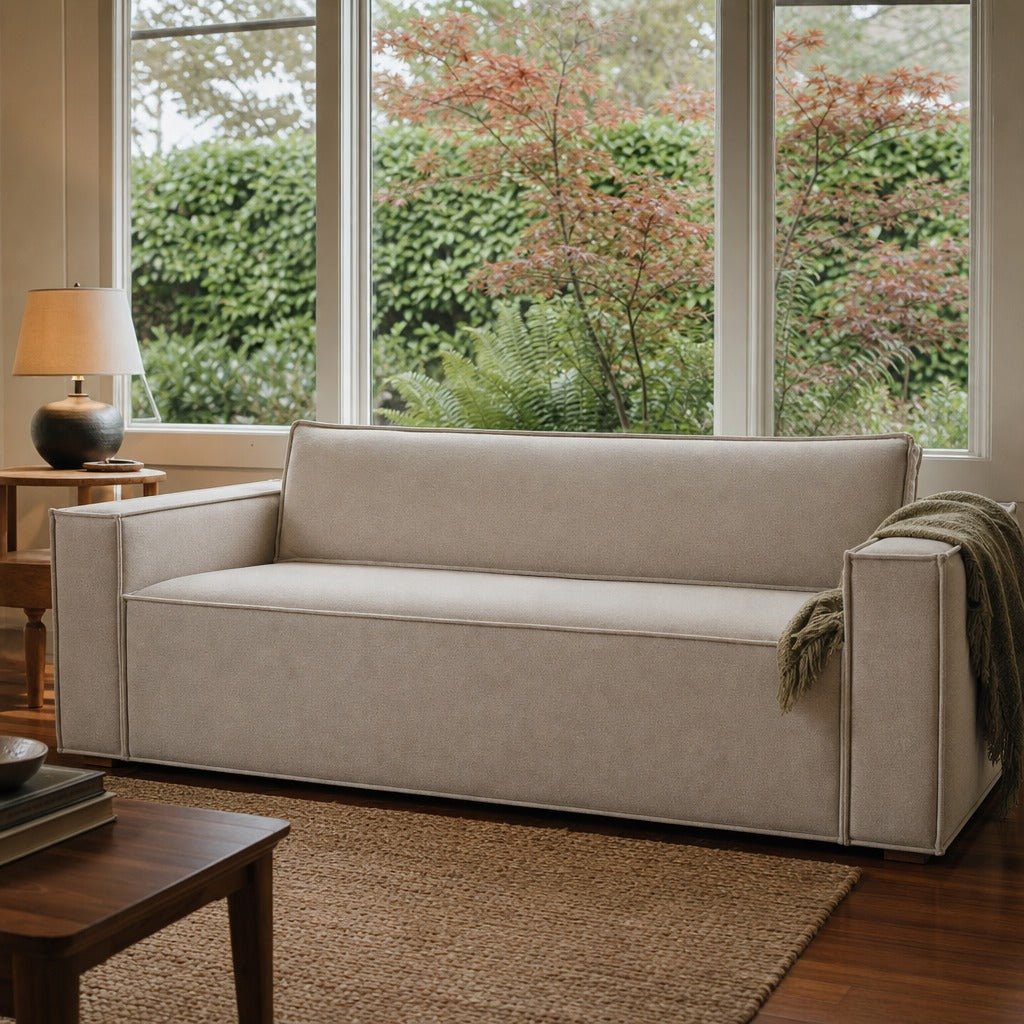 Olga Sofa styled in Portland Sellwood cottage living room - Whats New Furniture