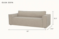 Olga Sofa dimensions - What&
