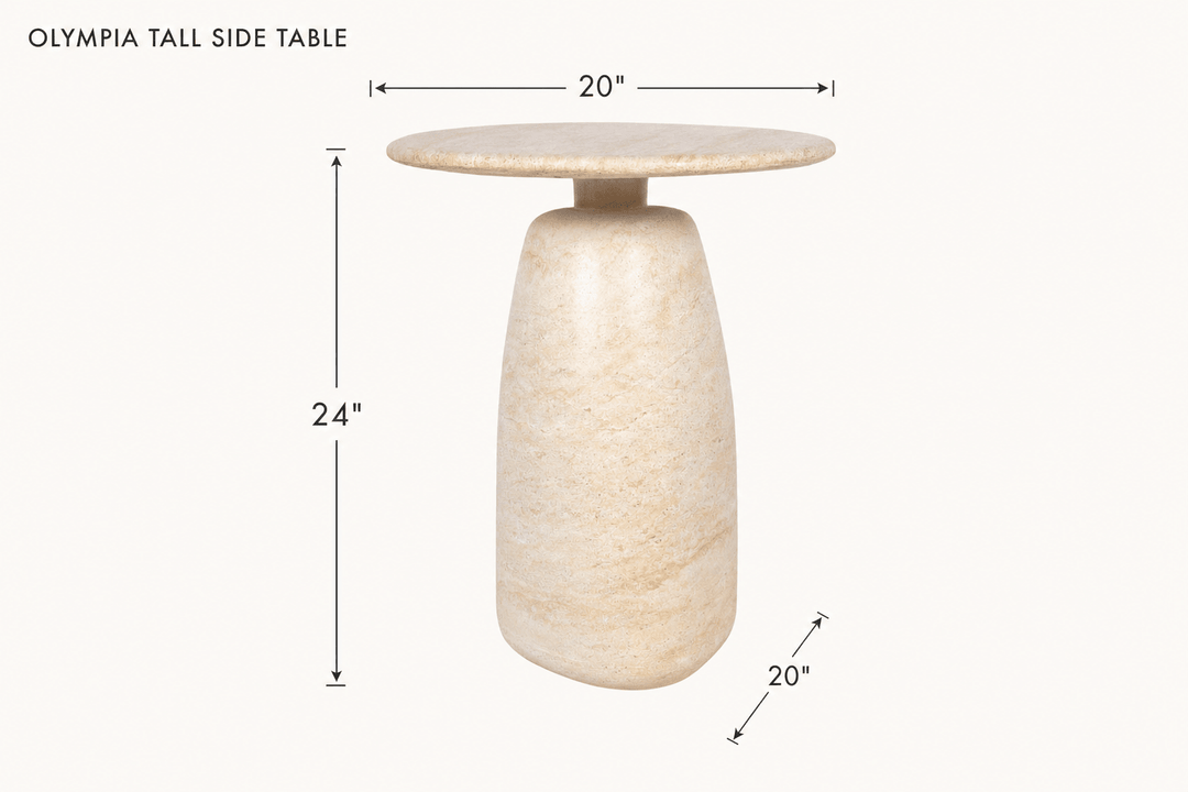 Olympia Tall Side Table dimensions - What&
