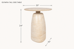 Olympia Tall Side Table dimensions - What&