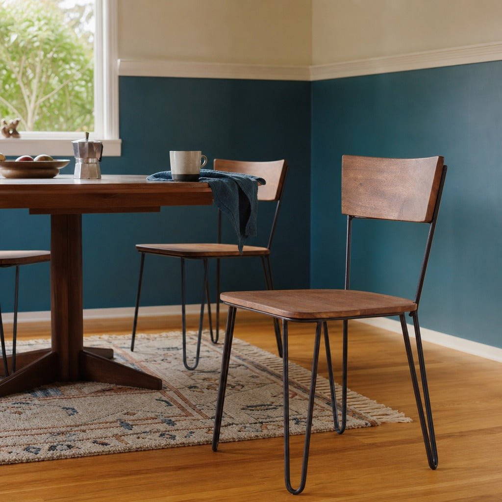 Organic Dining Chair in Matte Brown styled in Portland Mt. Tabor mid-century daylight ranch dining room - Whats New Furniture