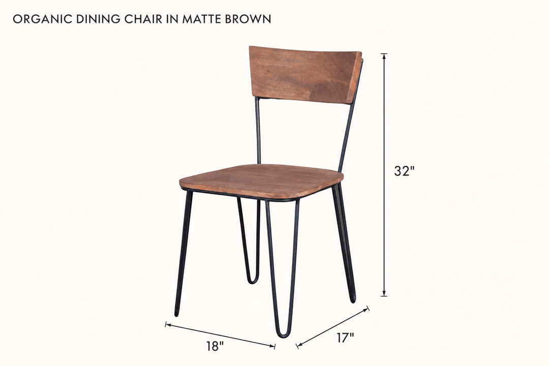 Organic Dining Chair in Matte Brown dimensions - What&