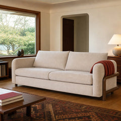 Parallel Sofa styled in Portland Mt. Tabor mid-century daylight ranch living room - Whats New Furniture