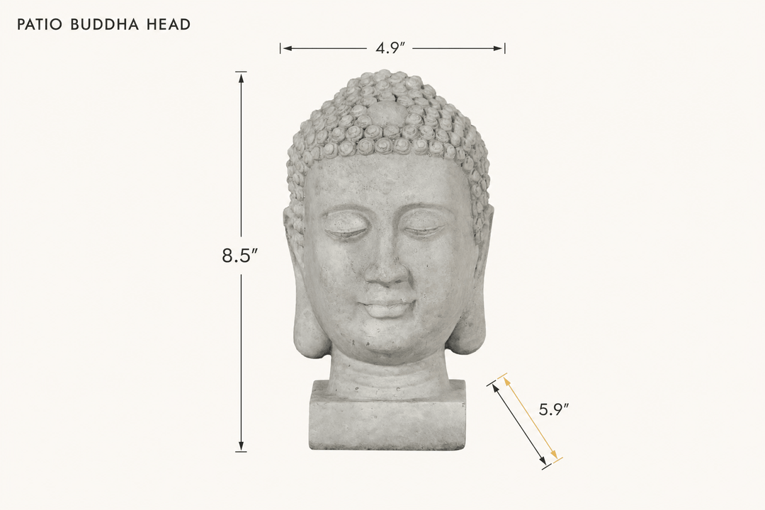 Patio Buddha Head dimensions - What&