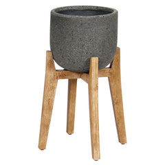 Patio Round Standing Planter Small in Grey Stone - home decor by LH Imports - Whats New Furniture Portland OR