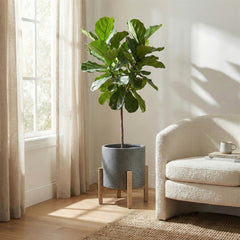 Patio Round Standing Pot - Grey Stone - Whats New Furniture Portland OR