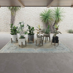 Patio Round Standing Pot - Grey Stone - Whats New Furniture Portland OR