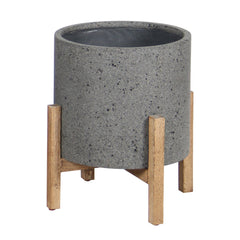 Patio Round Standing Pot - Grey Stone - Whats New Furniture Portland OR