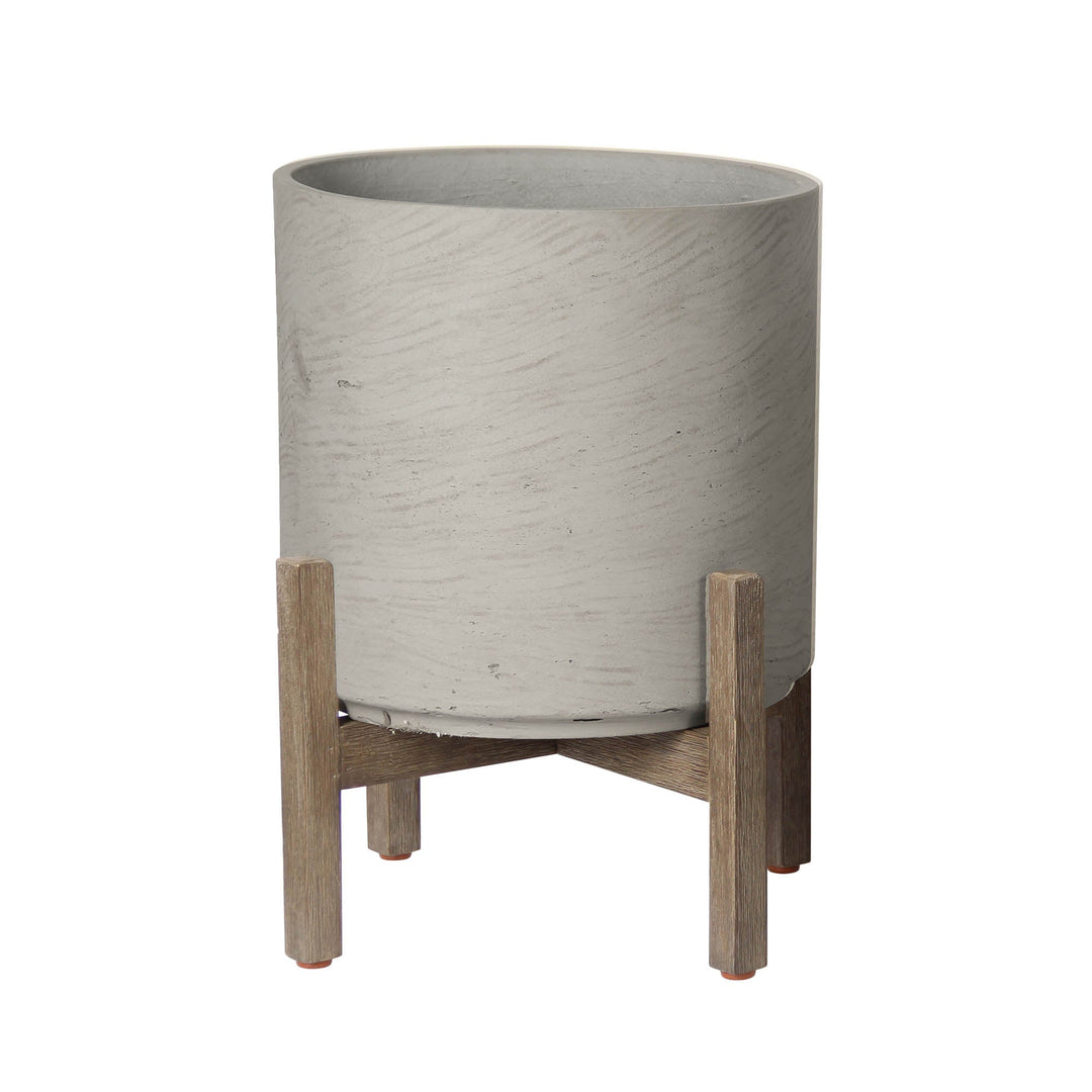 Patio Round Standing Pot Large in Cement Grey - home decor by LH Imports - Whats New Furniture Portland OR