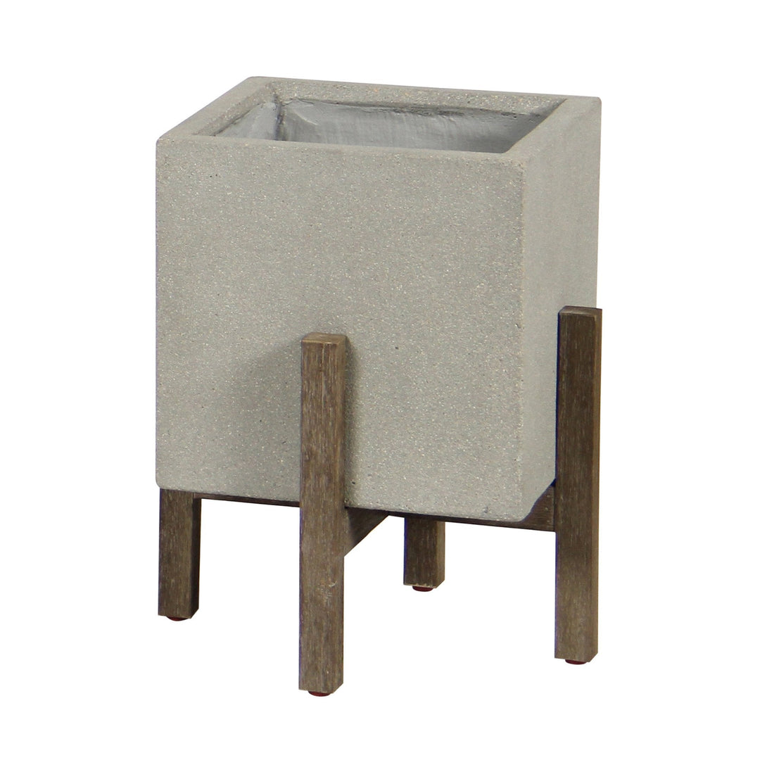 Patio Square Standing Planter in Natural Stone - home decor by LH Imports - Whats New Furniture Portland OR