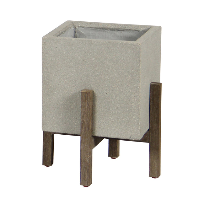 Patio Square Standing Planter in Natural Stone - home decor by LH Imports - Whats New Furniture Portland OR