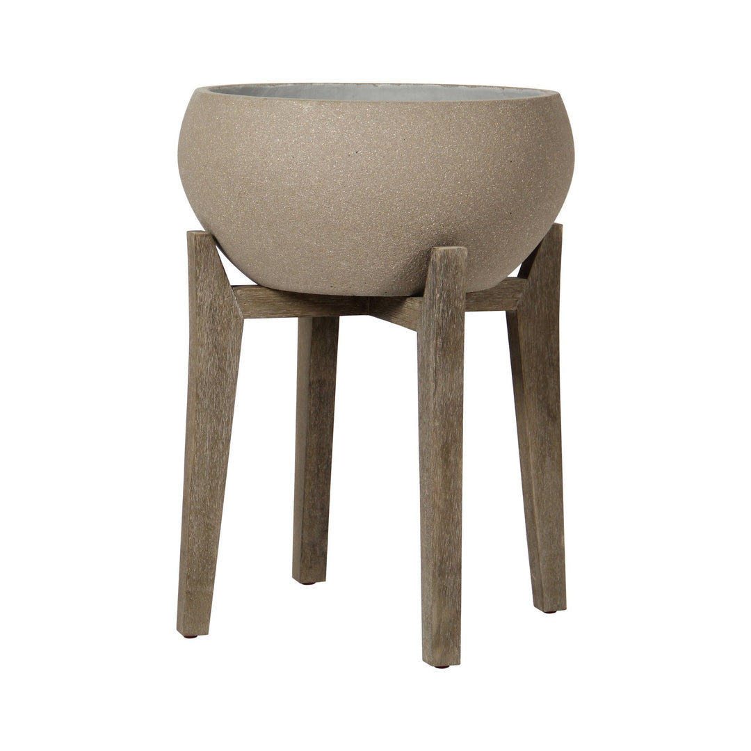 Patio Standing Urn Large in Brown Stone - home decor by LH Imports - Whats New Furniture Portland OR