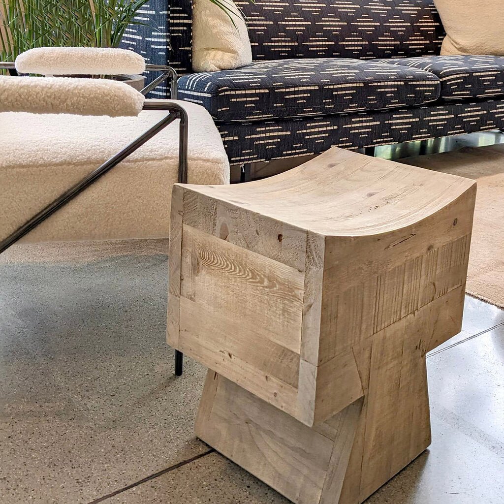 Pieta Reclaimed Pine Stool - Whats New Furniture - Portland, Oregon