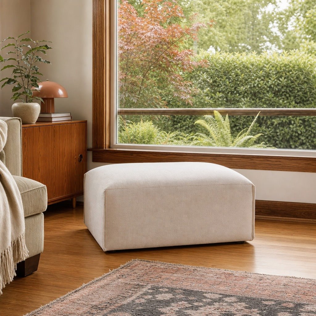 Premium Modular Ottoman styled in Portland Montavillcottage living room - Whats New Furniture