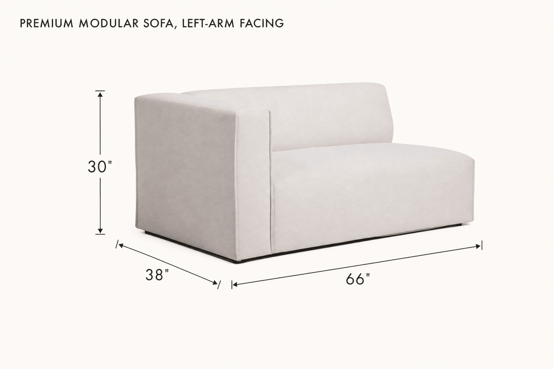 Premium Modular Sofa, Left-Arm Facing dimensions - What&
