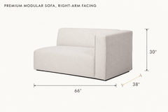 Premium Modular Sofa, Right-Arm Facing dimensions - What&