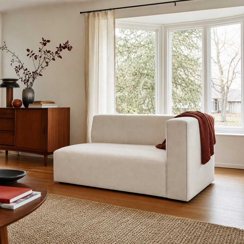 Premium Modular Sofa, Right-Arm Facing styled in Portland Mt. Tabor mid-century daylight ranch living room - Whats New Furniture