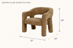 Quinn Club Chair in Chai dimensions - What&
