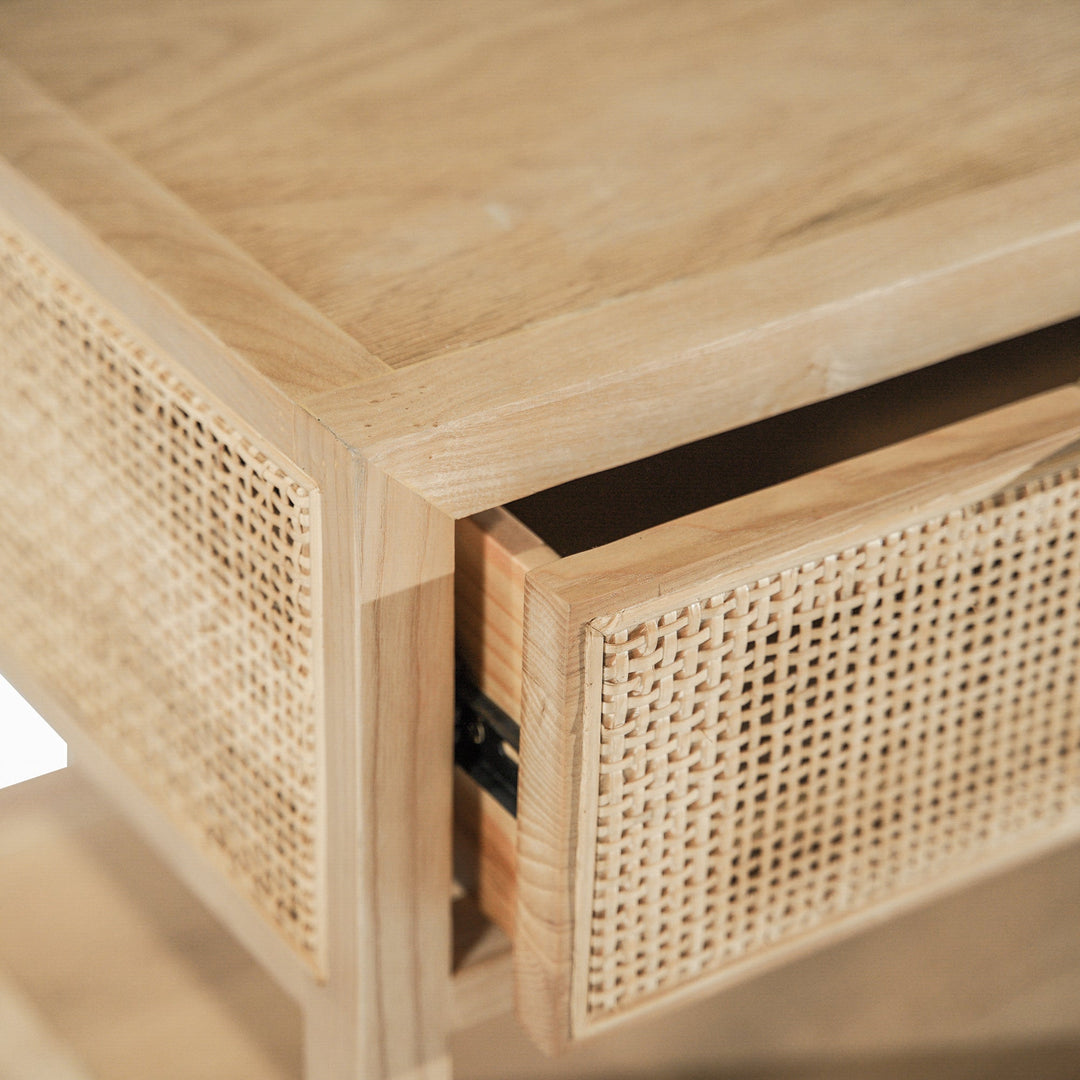 Rattan Side Table in Natural - side table by LH Imports - Whats New Furniture Portland OR