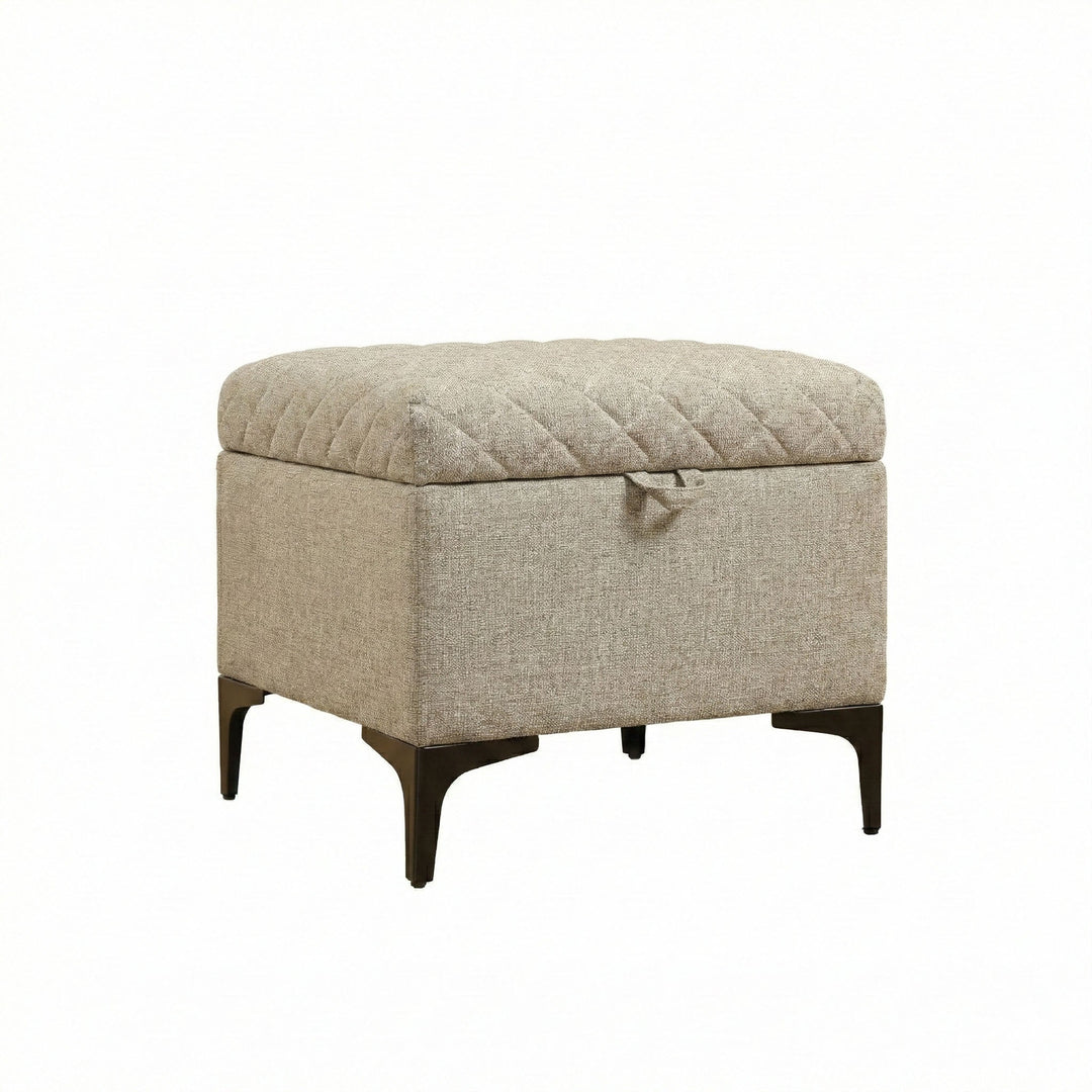 Reece Storage Ottoman in Tan - Whats New Furniture Portland