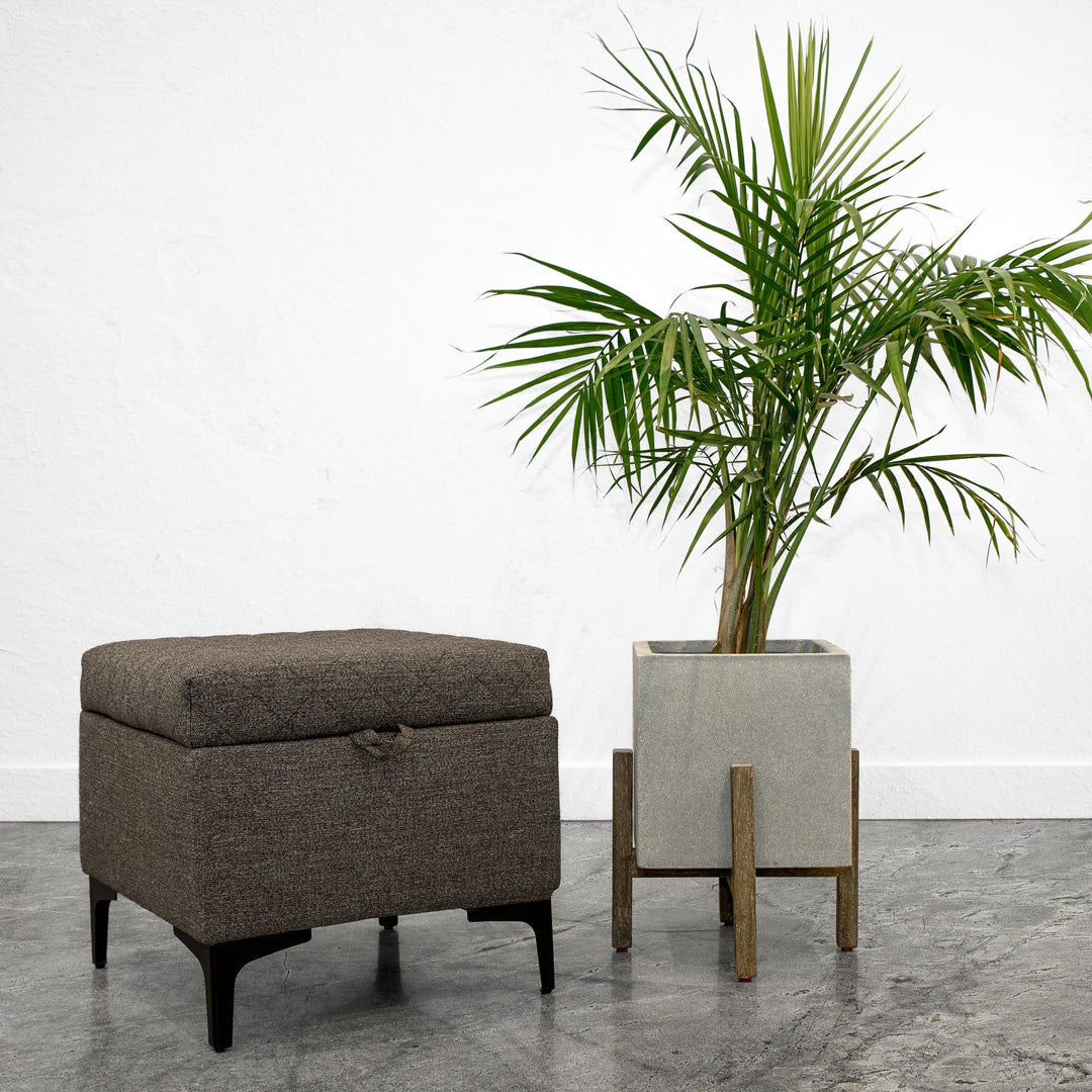 Reece Storage Ottoman in Medium Brown - ottoman by LH Imports - Whats New Furniture Portland OR