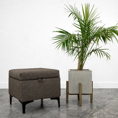 Reece Storage Ottoman in Medium Brown - ottoman by LH Imports - Whats New Furniture Portland OR