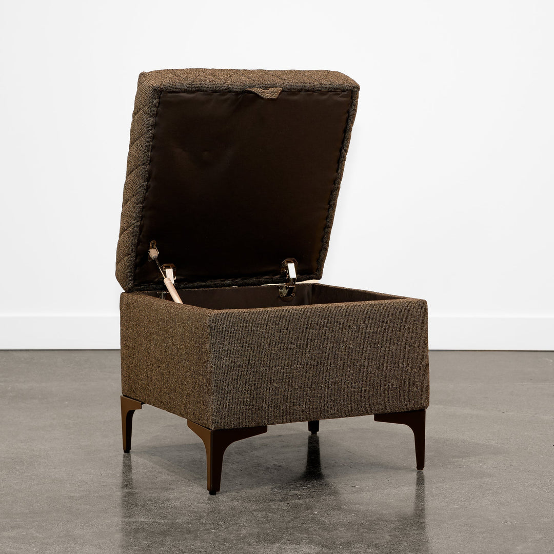 Reece Storage Ottoman in Medium Brown - ottoman by LH Imports - Whats New Furniture Portland OR