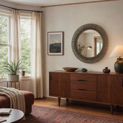 Regal Mirror styled in Portland Mt. Tabor mid-century daylight ranch living room - Whats New Furniture
