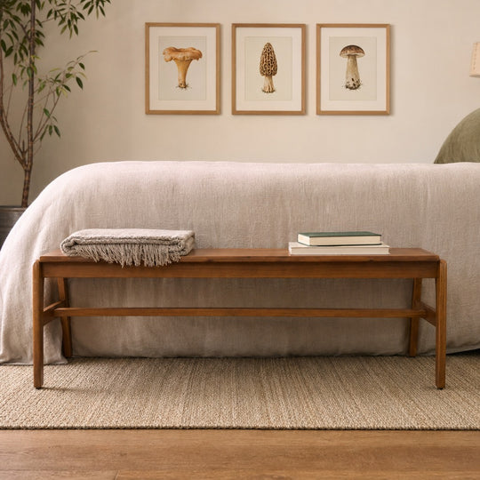 Remix Bench styled in a bright mid-century modern Portland entryway - Whats New Furniture