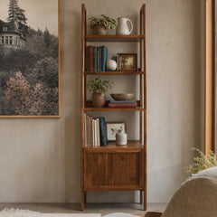 Remix Bookcase styled in a bright mid-century modern Portland home library - Whats New Furniture