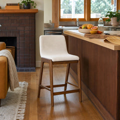 Remix Counter Stool in Cream styled in Portland Hawthorne Craftsmbungalow kitchen - Whats New Furniture
