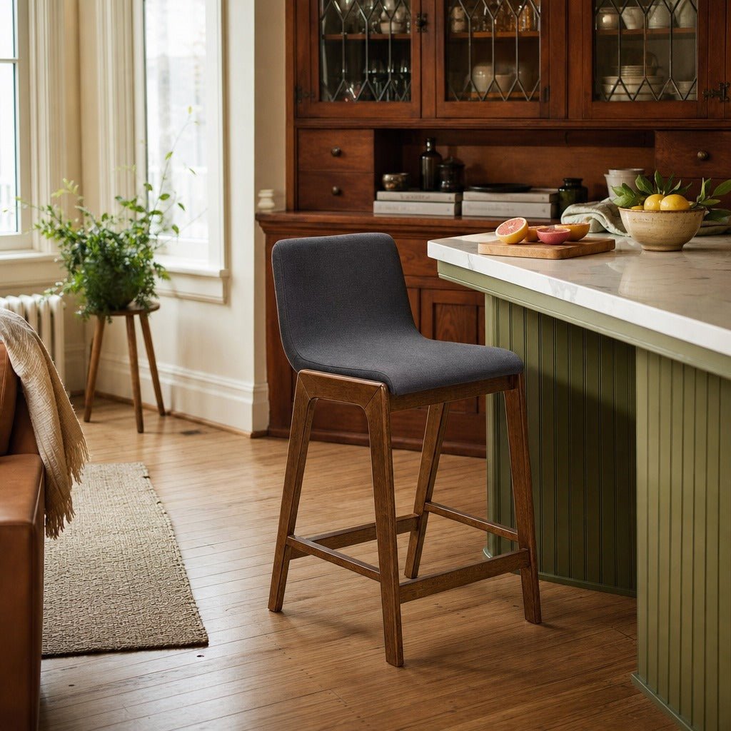 Remix Counter Stool in Gray styled in Portland NW 23rd Victoriwith bay window kitchen - Whats New Furniture